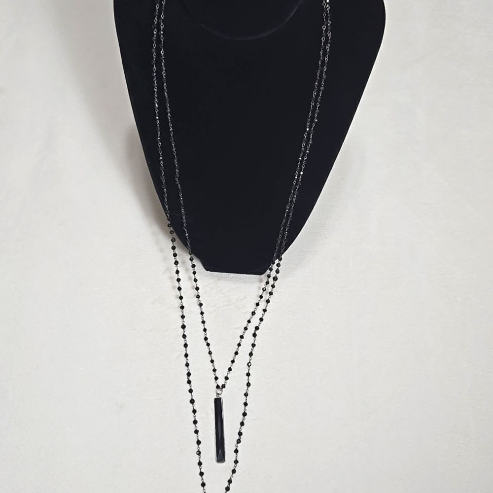 Chan Luu Sterling Silver And Black Onyx Necklace